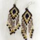 Earrings Bronze&White 9 Row