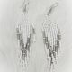 Earrings White&Silver 9 Row