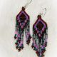 Earrings Rust/Lavender 9 Row