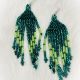 Earrings Emerald Grn 9 Row