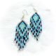 Earrings Clear & Plum 9 Row