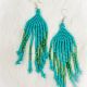 Earrings Turquoise Grn 9 Row