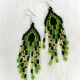Earrings Greens&Black 9 Row
