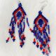 Earrings Red&BrightBlue 9 Row