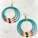 Earrings Turquoise 3 Loop Bead