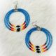 Earrings Peacock Blue 3 Hoop