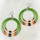 Earrings Lime Green 3 Hoop