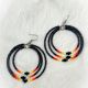Earrings Blue Black 3 Hoops