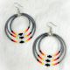 Earrings Gray Shiny 3 Hoop