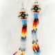 Earrings Cream&Blue Beaded