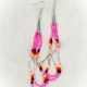 Earrings PInk 2 Loop Beaded