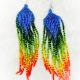 Earrings Rainbow Beaded 11 Row