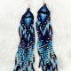 Earrings Extra Long Blues Bead