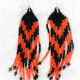 Earrings Blk/Orange 11 Row