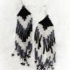 Earrings Silver&Black 11 Row