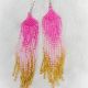 Earrings Gold&Pink 11 Row