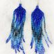 Earrings 11 Row All Blues Bead