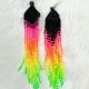 Earrings Blk/ Neon 9 Row