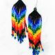 Earrings Blk/Rainbow 11 Row