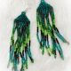 Earrings Multi-Greens 11 Row