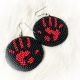 Earrings Medallion MMIR Blk/Re