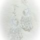 Earrings Peacock White Beaded
