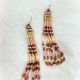 Earrings Pink LOOPS Beaded