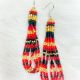 Earrings Red LOOPS Beaded