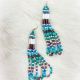 Earrings Teal LOOPS Beaded