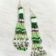 Earrings Green LOOPS Beaded