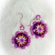 Earrings Turtle Hot Pink Beade