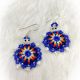 Earrings Turtle Purple Beaded