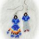 Earrings Blue Beaded Couple