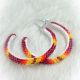 Earrings Hoops Red Beaded