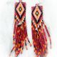 Earrings Red Square Top Dangle