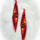 Earrings Red Curved Diamond