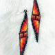 Earrings Black Curved Diamond