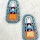 Earrings Stone&Bead Rectangle