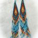 Earrings LONG Blue Multi Beade
