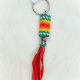 Keychain Green Cylinder Beaded