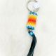 Keychain Blue Cylinder Beaded