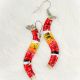 Earrings Wave Quill Red Multi