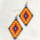 Earrings Diamond Brown Beaded