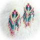 Earrings Cream, Emerald, Pink