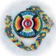 Medallion Quill/Beaded Turq/Mu
