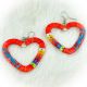 Earrings Red Heart Quill