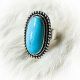 Ring LONG Oval Turquoise/SS
